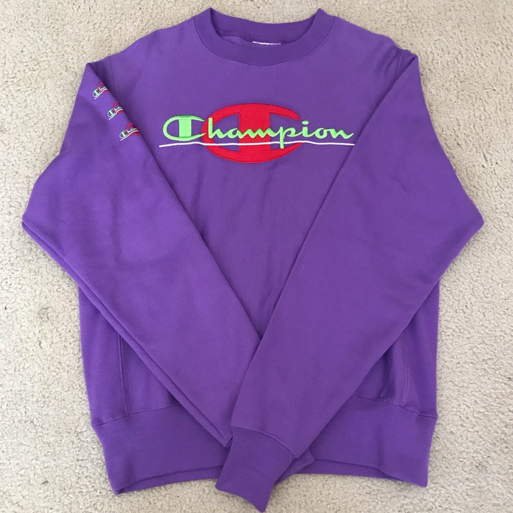 RARE MULTI COLORED PURPLE CHAMPION SWEATSHIRT 💜